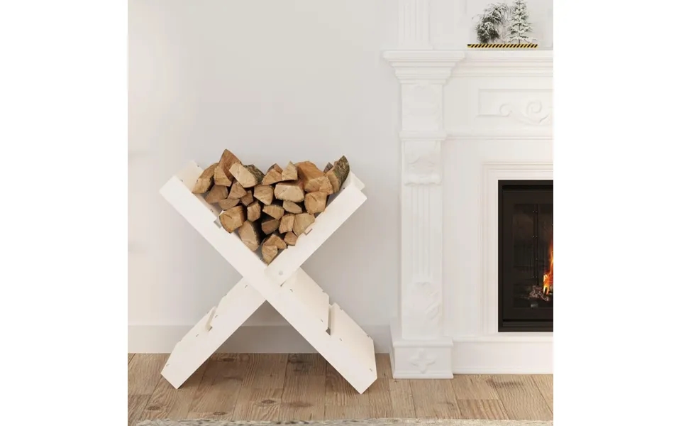 Brændestativ 47x39,5x48 Cm Massivt Fyrretræ Hvid