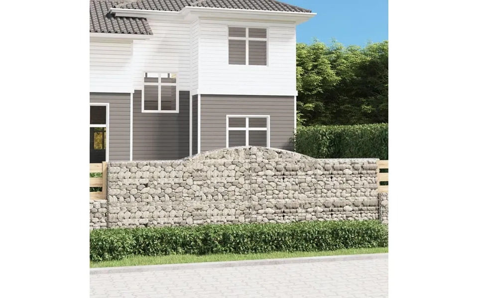 Buede Gabionkurve 3 Stk. 400x50x120 140 Cm Galvaniseret Jern