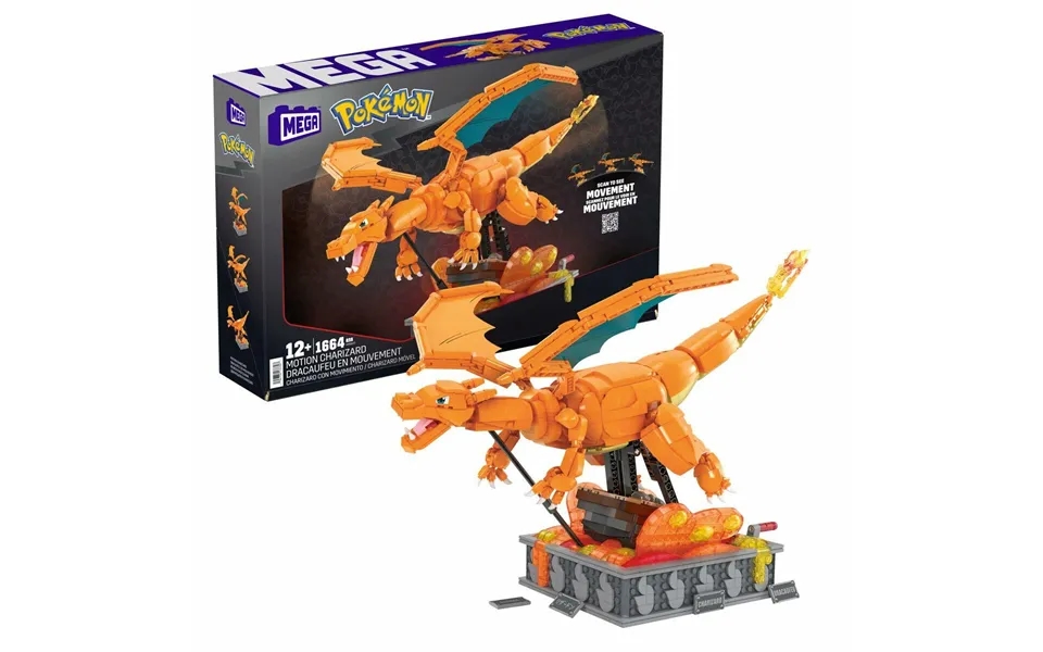 Byggesæt Pokémon Mega - Motion Charizard, 1.664 Dele