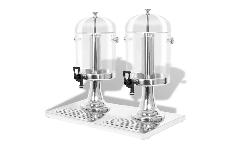 Dobbeltjuicedispenser Rustfrit Stål 2 X 8 L