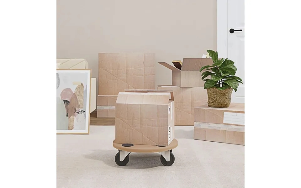 Dollyvogne 6 Stk. Konstrueret Træ Rund