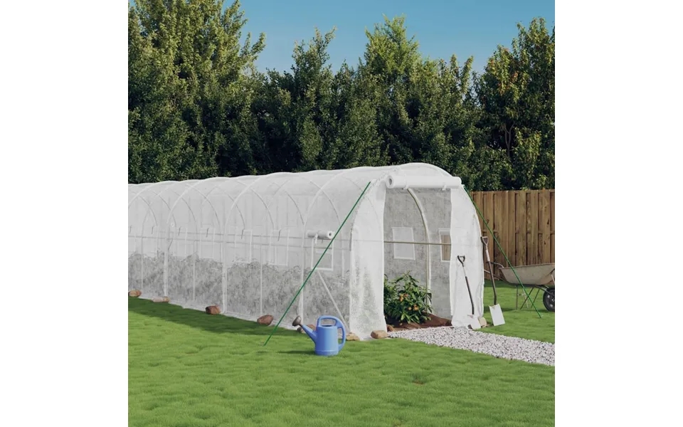 Drivhus Med Stålstel 20 M 10x2x2 M Hvid
