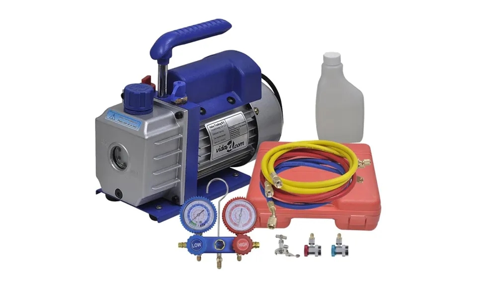 Ettrins-vakuumpumpe Med Tovejs-trykmålersæt Med Manifold