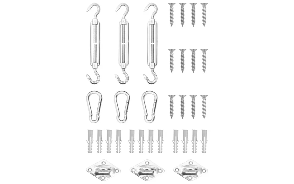 Fastspændingssæt Til Solsejl 9 Dele Rustfrit Stål