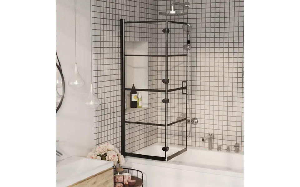 Foldbar Bruseafskærmning 100x140 Cm Sikkerhedsglas Sort
