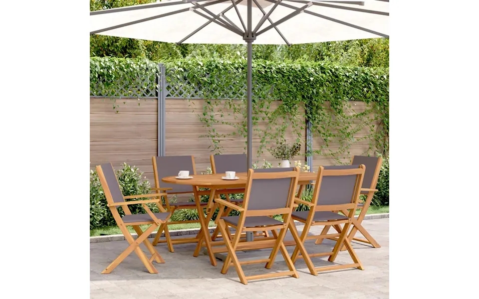 Foldbare Havestole 6 Stk. Stof Og Massivt Træ Antracit