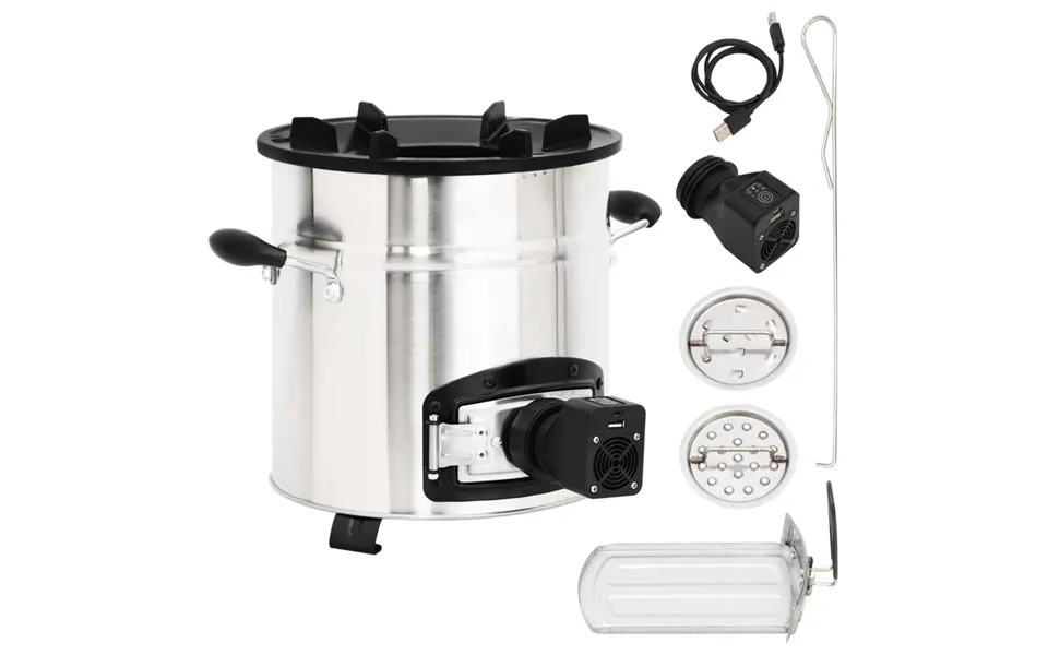 Grydekomfur M. Usb-ventilator 35,5x26x28 Cm Rustfrit Stål Sølv