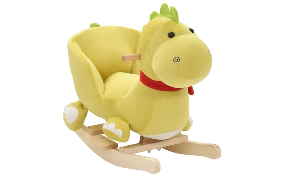 Gyngedyr Drage Med Ryglæn 60x32x53 Cm Plysstof Limegrøn