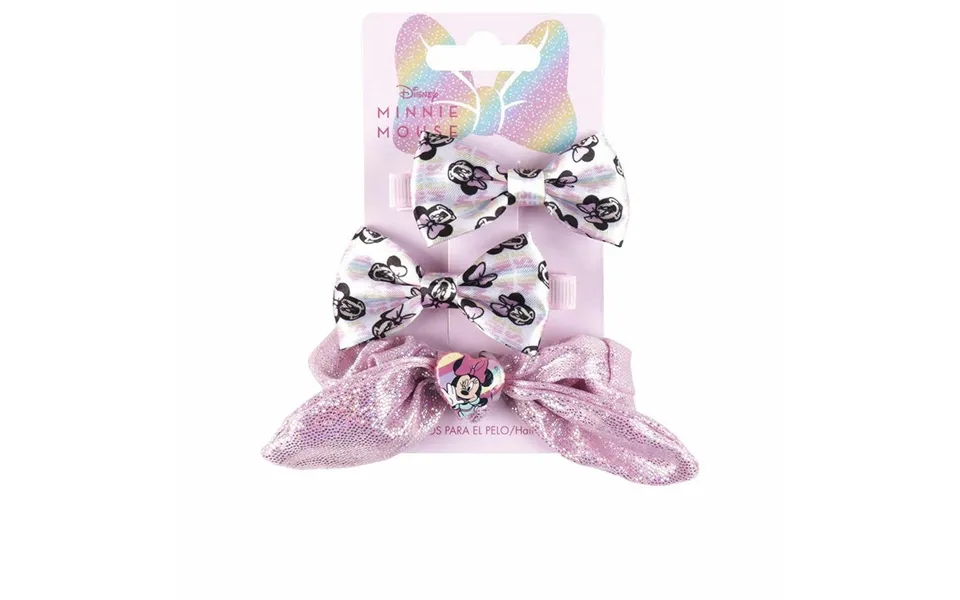 Hårklemmer Til Børn Disney Minnie Mouse - Pink Sæt Med 3 Dele