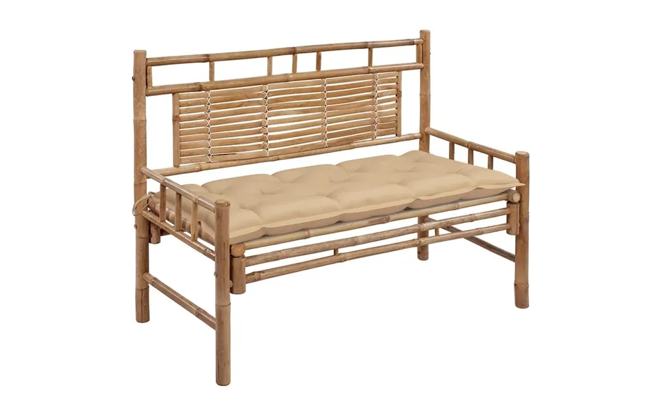 Havebænk Med Hynde 120 Cm Bambus