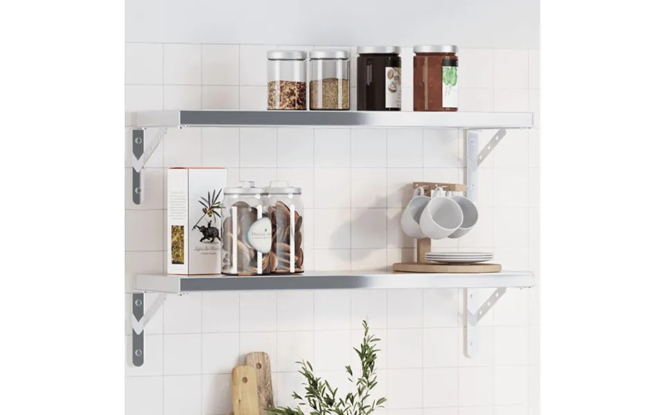 Hyldebeslag 4 Stk. 23,5x2,5x15,5 Cm Rustfrit Stål Sølvfarvet