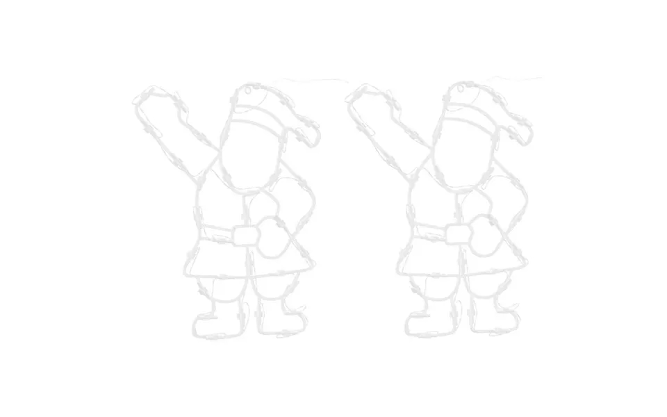 Julelys Julemandens Silhuet 2 Stk 35 Led'er Varm Hvid