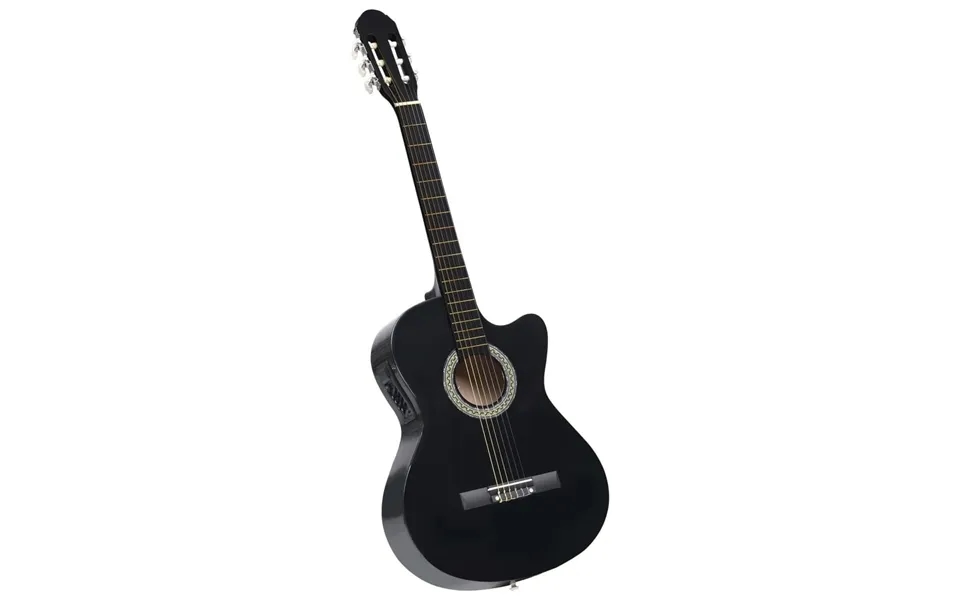 Klassisk Western Cutaway Guitar Med Equalizer Og 6 Strenge Sort