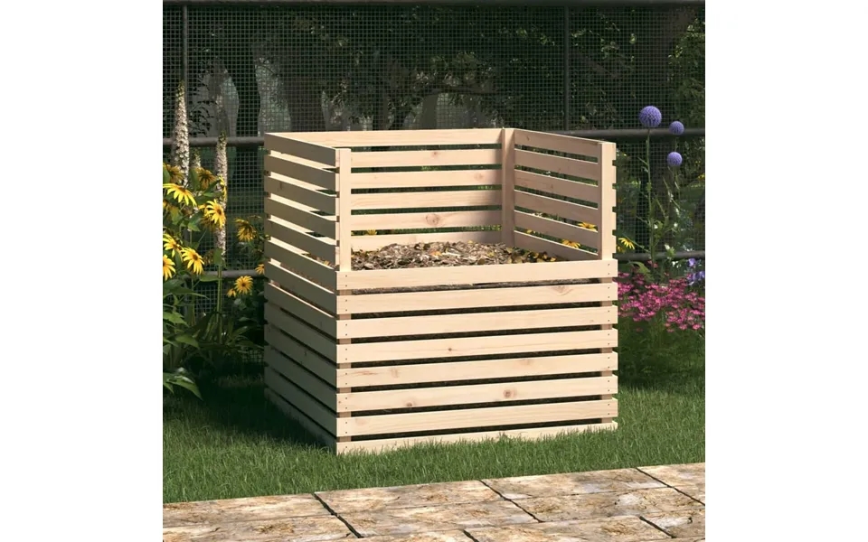 Kompostbeholder 100x100x102 Cm Massivt Fyrretræ