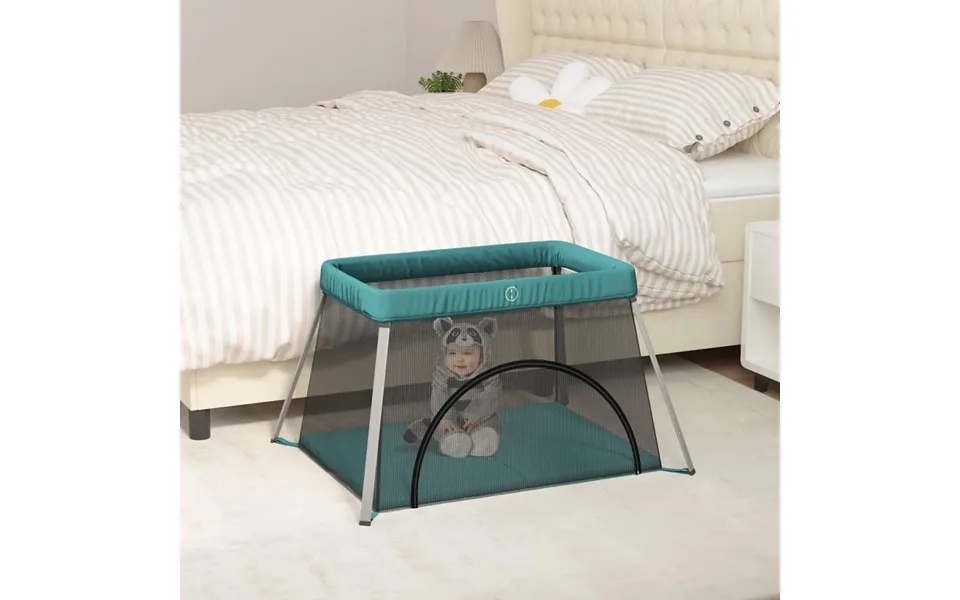 Kravlegård Med Madras Linnedstof Grøn