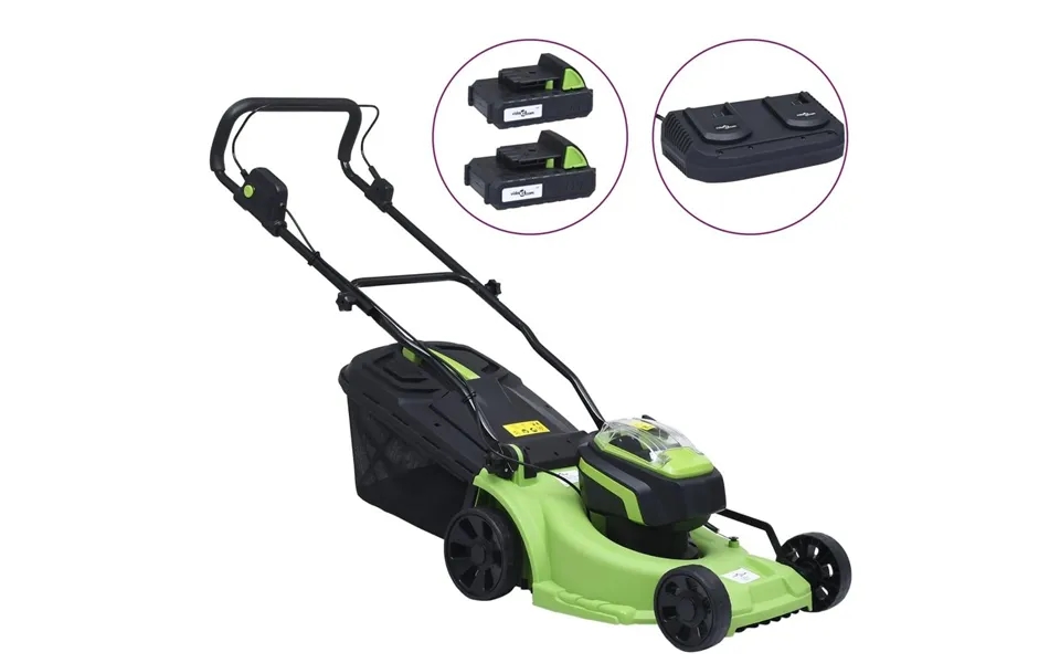 Ledningsfri Plæneklipper To Batteripakker 20 V 2000 Mah Li-ion