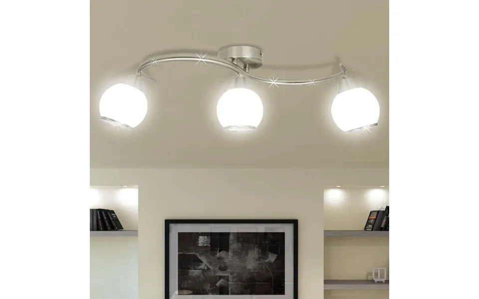 Loftslampe Med Glasskærme Bølget 3 E14 Pærer