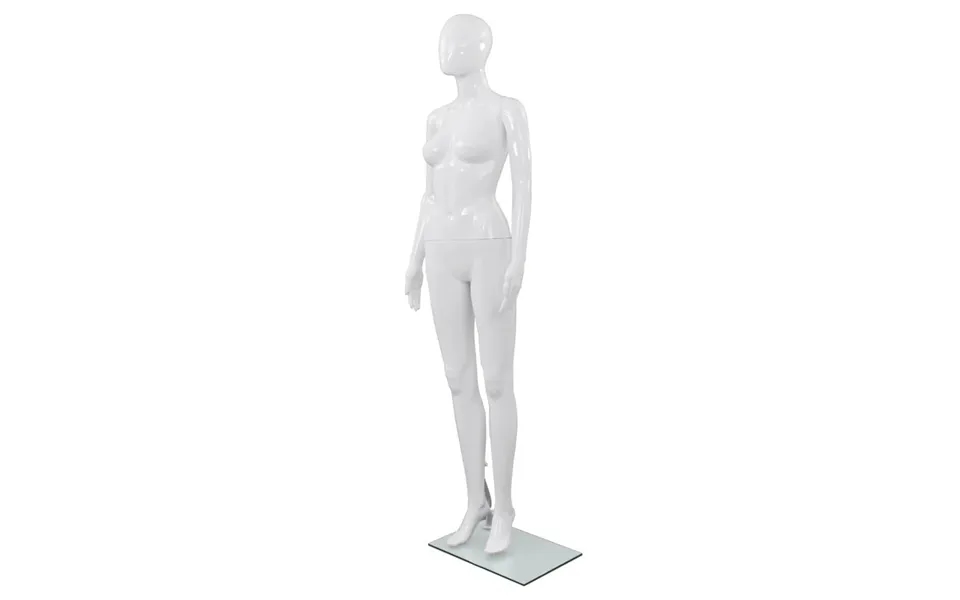 Mannequin Kvinde Fuld Figur Glassokkel Hvid Højglans 175 Cm
