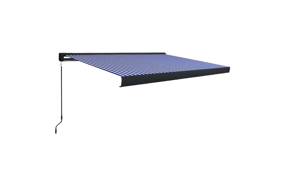 Manuel Kassettemarkise 400x300 Cm Blå Og Hvid