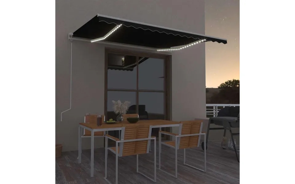 Markise M. Led Vindsensor 450x350 Cm Automatisk Antracitgrå