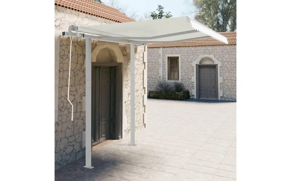 Markisestolpesæt 300x245 Cm Jern Hvid