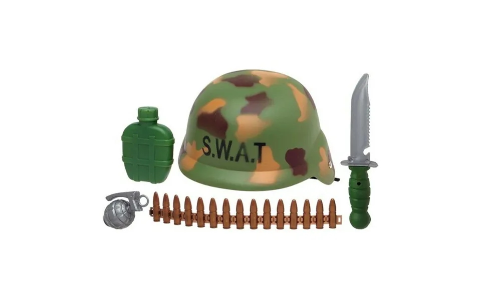 Politisæt Til Børn - Grøn Camouflage 5 Dele 33 × 28 Cm