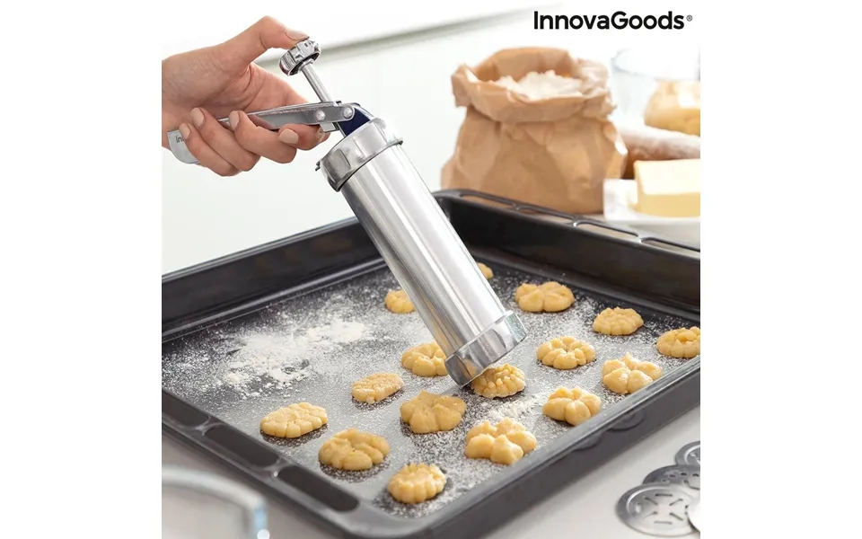 Prekies 2-i-1 Kiks Maker Og Sprøjtepose-pistol - Sølv