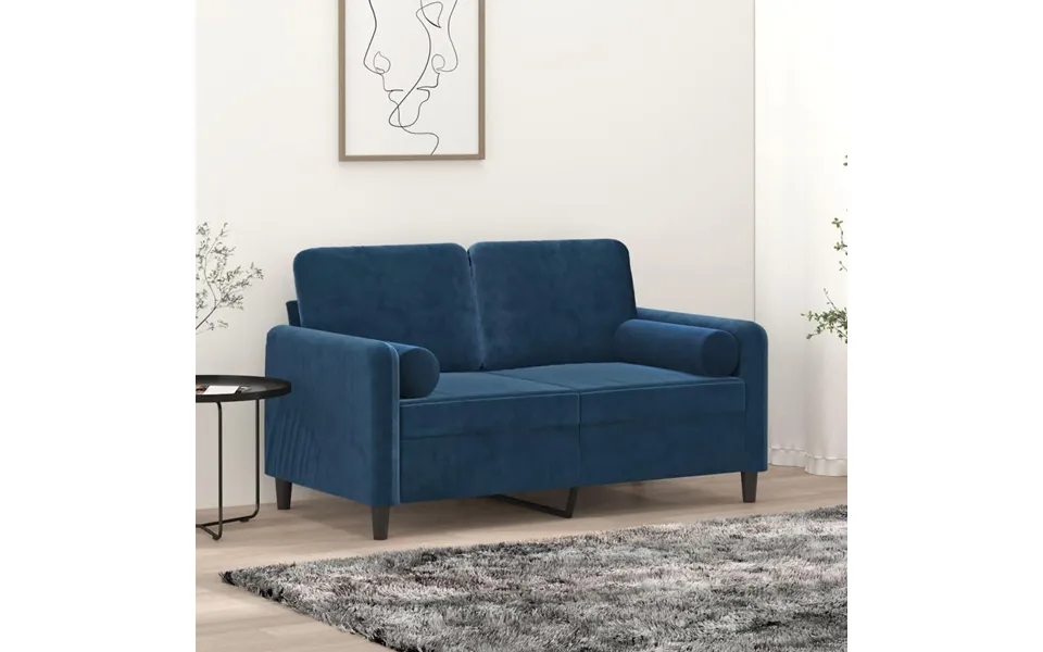 Pyntepuder 2 Stk. Ø15x50 Cm Velour Blå