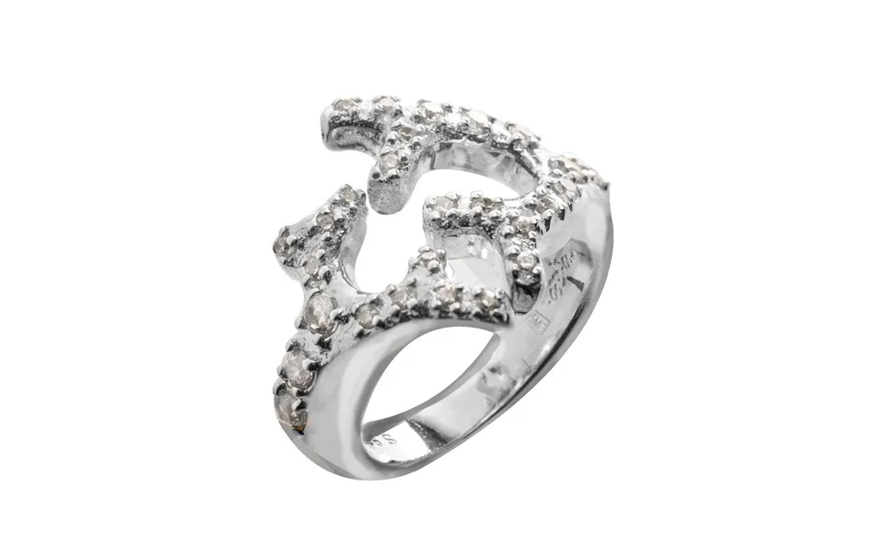 Ring I Sterling Sølv - Sølvfarvet, Str. 12