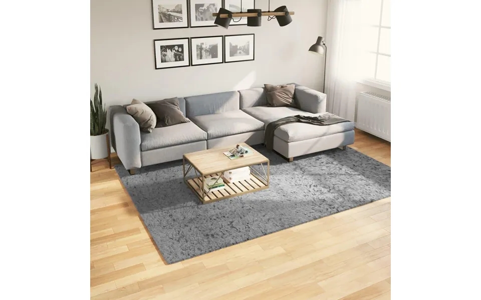 Shaggy Gulvtæppe Pamplona 200x280 Cm Høj Luv Grå