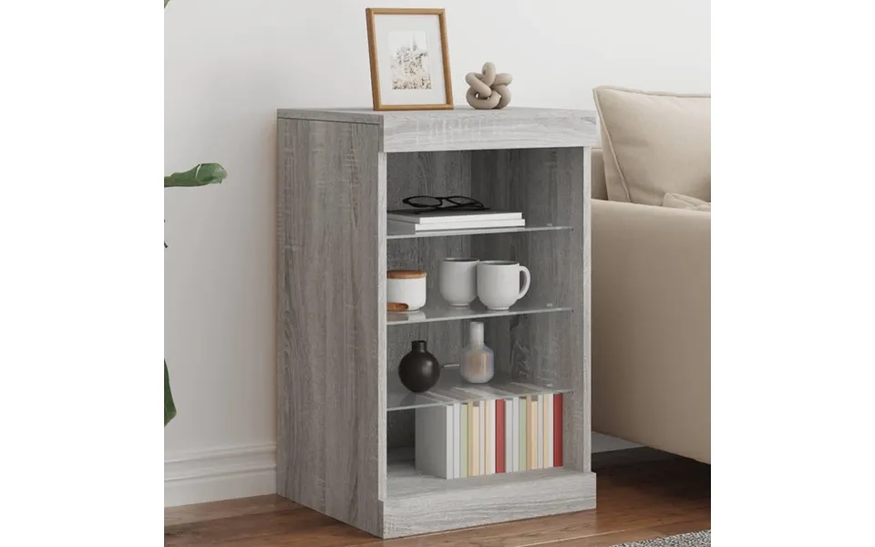 Skænk Med Led-lys 41x37x67 Cm Grå Sonoma-eg