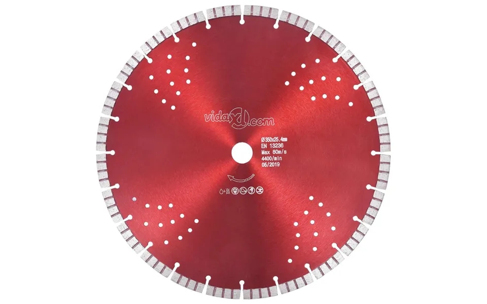 Skæreskive Til Diamantskærer Med Turbo Og Huller 350 Mm Stål