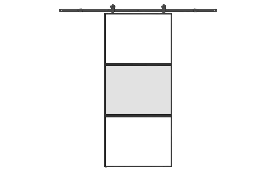 Skydedør Med Hardwaresæt 90x205 Cm Hærdet Glas Og Aluminium