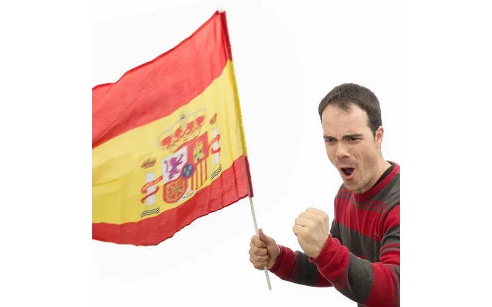 Spansk Flag Med Stang 60 × 90 Cm