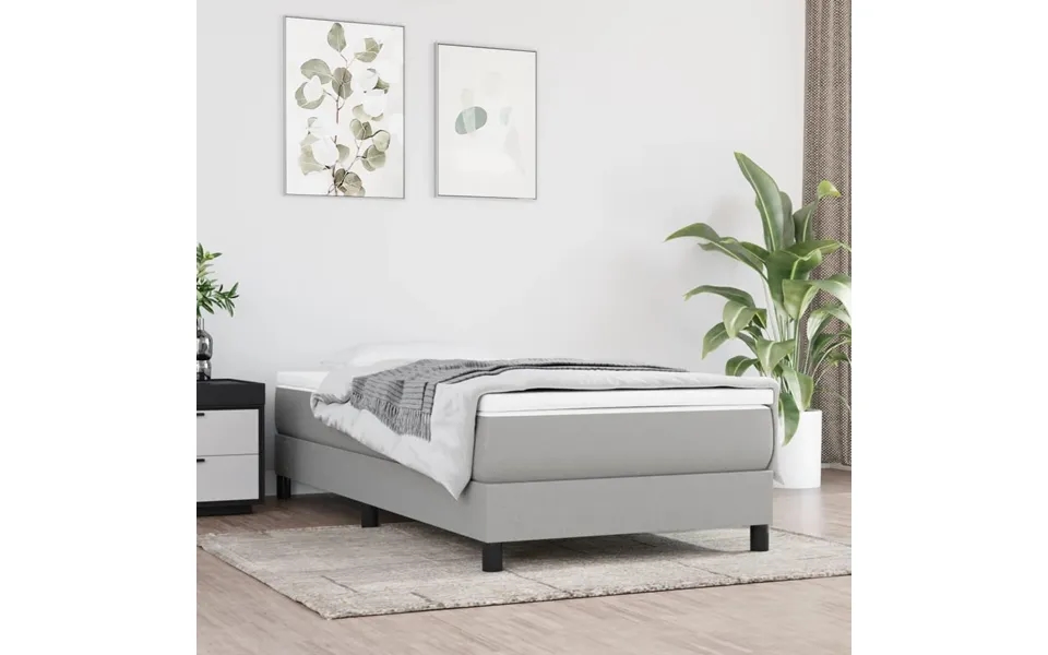 Springmadras Med Pocketfjedre Medium 120x190x20 Cm Stof Lysegrå