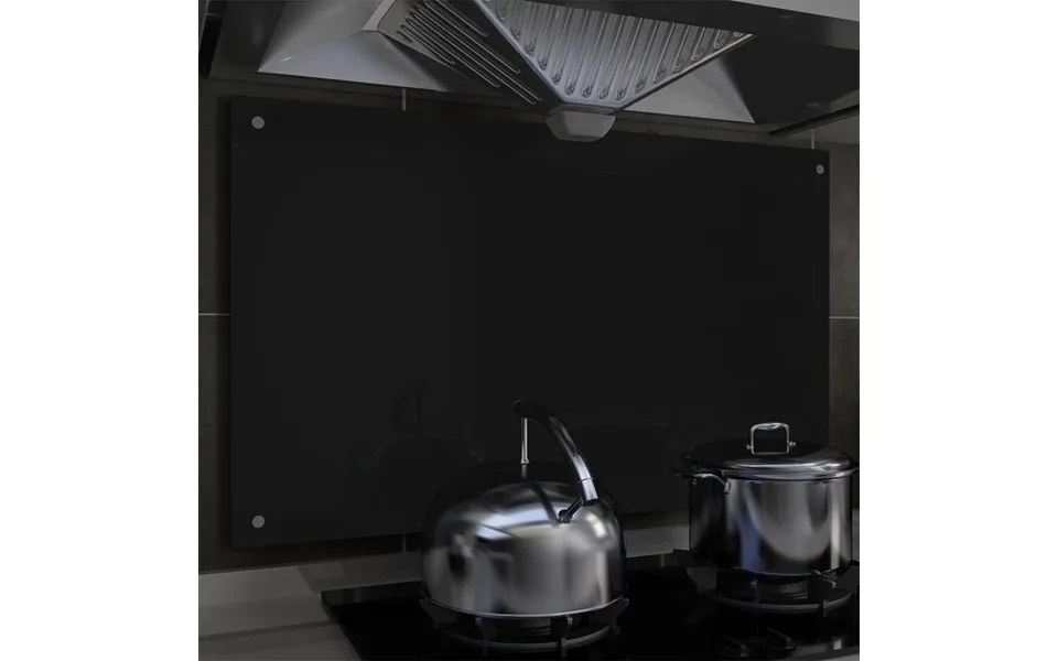 Stænkplade 100x60 Cm Hærdet Glas Sort