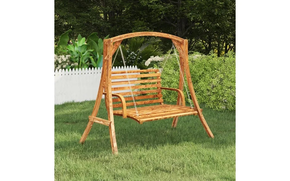 Stel Til Gyngesofa Massivt Bøjet Træ Med Teakfinish