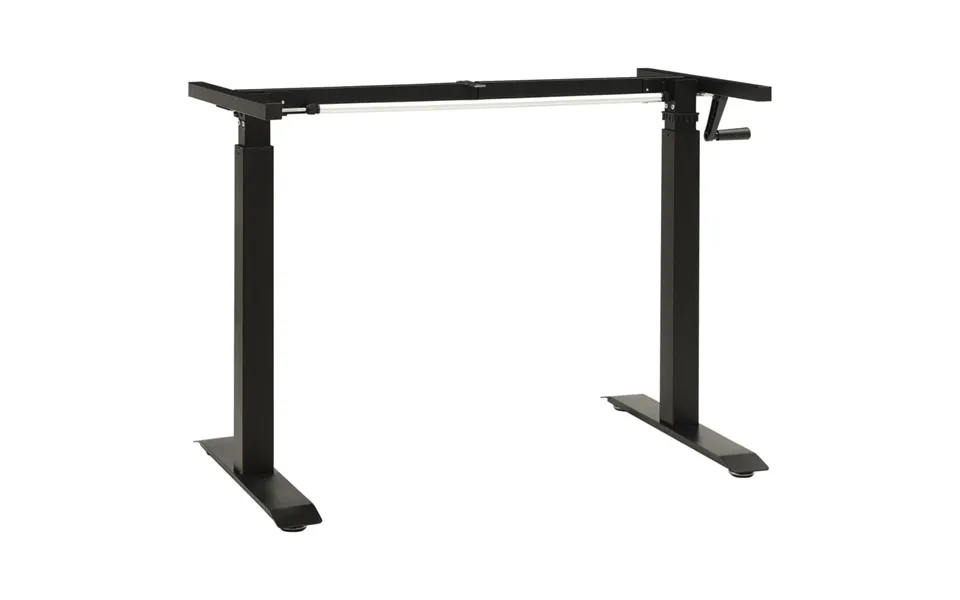 Stel Til Hæve- Sænkebord Manuel Betjening Højdejusterbar Sort