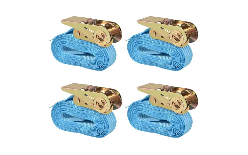 Surringsbånd Med Skralde 4 Stk. 0,8 Ton 6 M X 25 Mm Blå