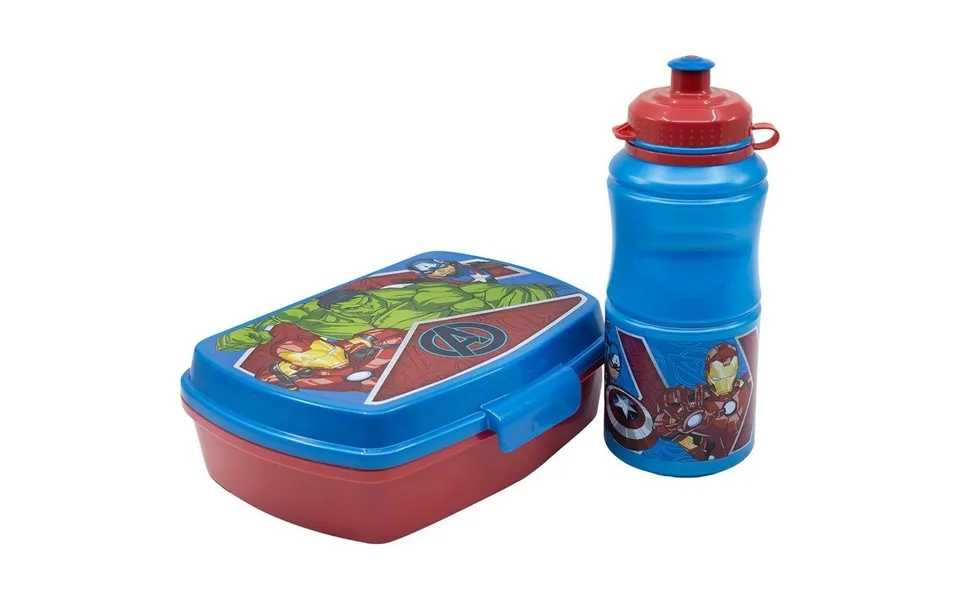 The Avengers Madkassesæt Med Drikkeflaske - 380 Ml