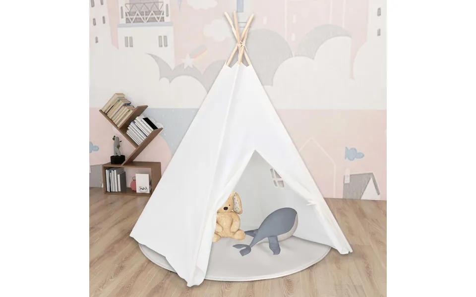 Tipi Til Børn 120x120x150 Cm Med Bærepose Polyester Hvid