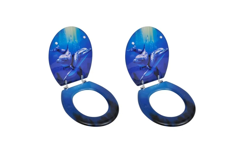 Toiletsæder Med Låg 2 Stk. Delfindesign Mdf