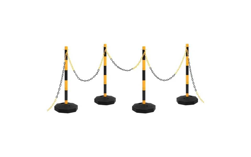 Trafikpælesæt Med Plastikkæde 10 M