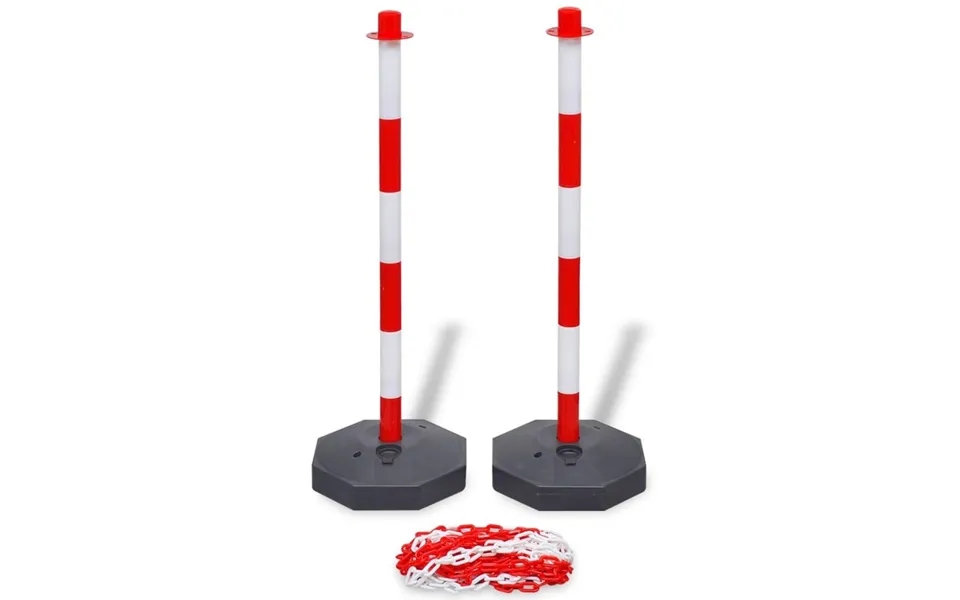 Trafikpælesæt Med Plastikkæde På 10 Cm