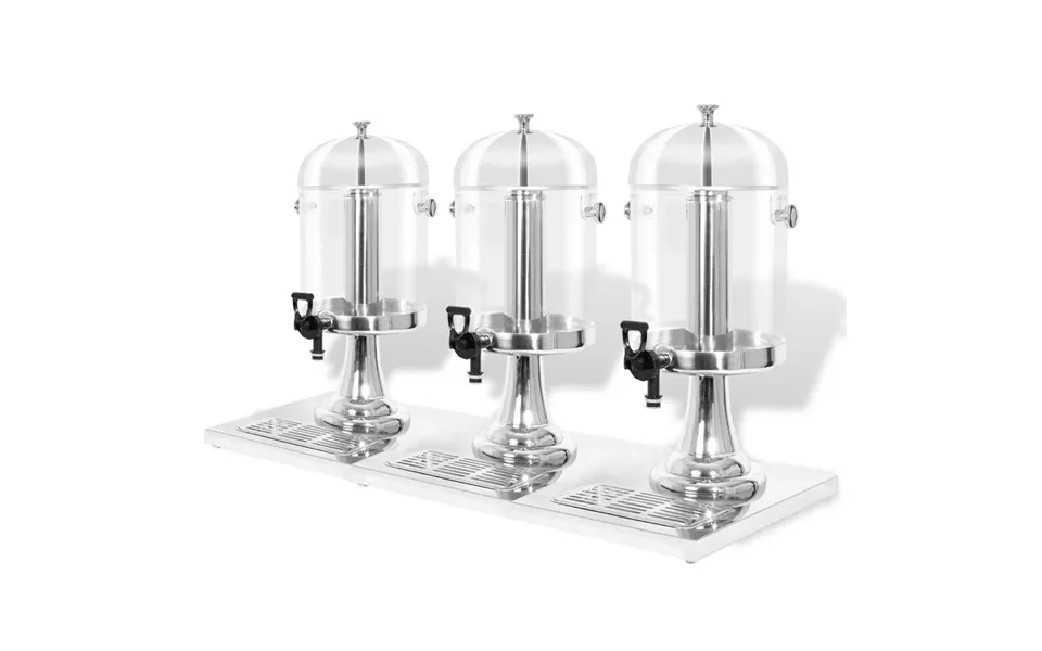Tripeljuicedispenser Rustfrit Stål 3 X 8 L