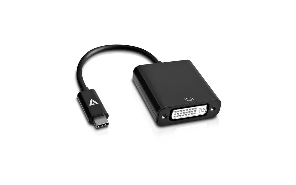 Usb-c Adapter Til Dvi - V7 V7ucdvi-blk-1n Sort