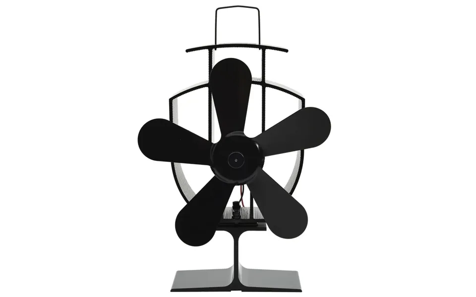 Varmedrevet Ovnventilator 5 Blade Sort