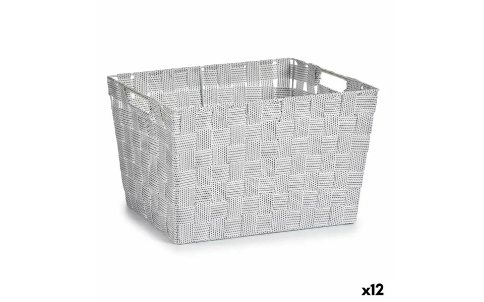 Vasketøjskurv Hvid Klæde 10 L 25 X 20 X 35 Cm 12 Enheder