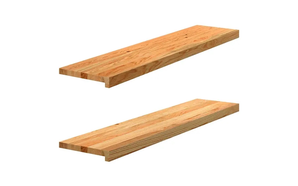 Vindueskarme 2 Stk Lysebrun 110x25x2 Cm Massivt Egetræ