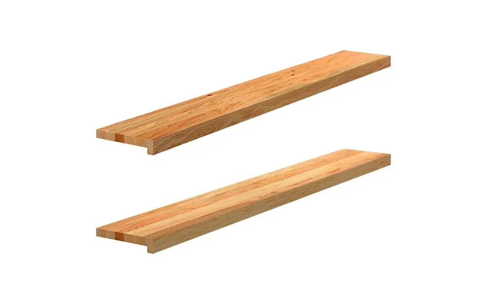 Vindueskarme 2 Stk Lysebrun 140x20x2 Cm Massivt Egetræ